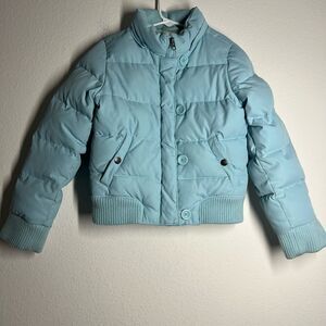 Gap Kids Girls Blue Puffer  Coat Fleece Outerwear Size M(8) No Hood See Desc
